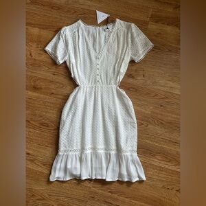 NWT Lost + Wander Ivory White Side Cut Out Dress S